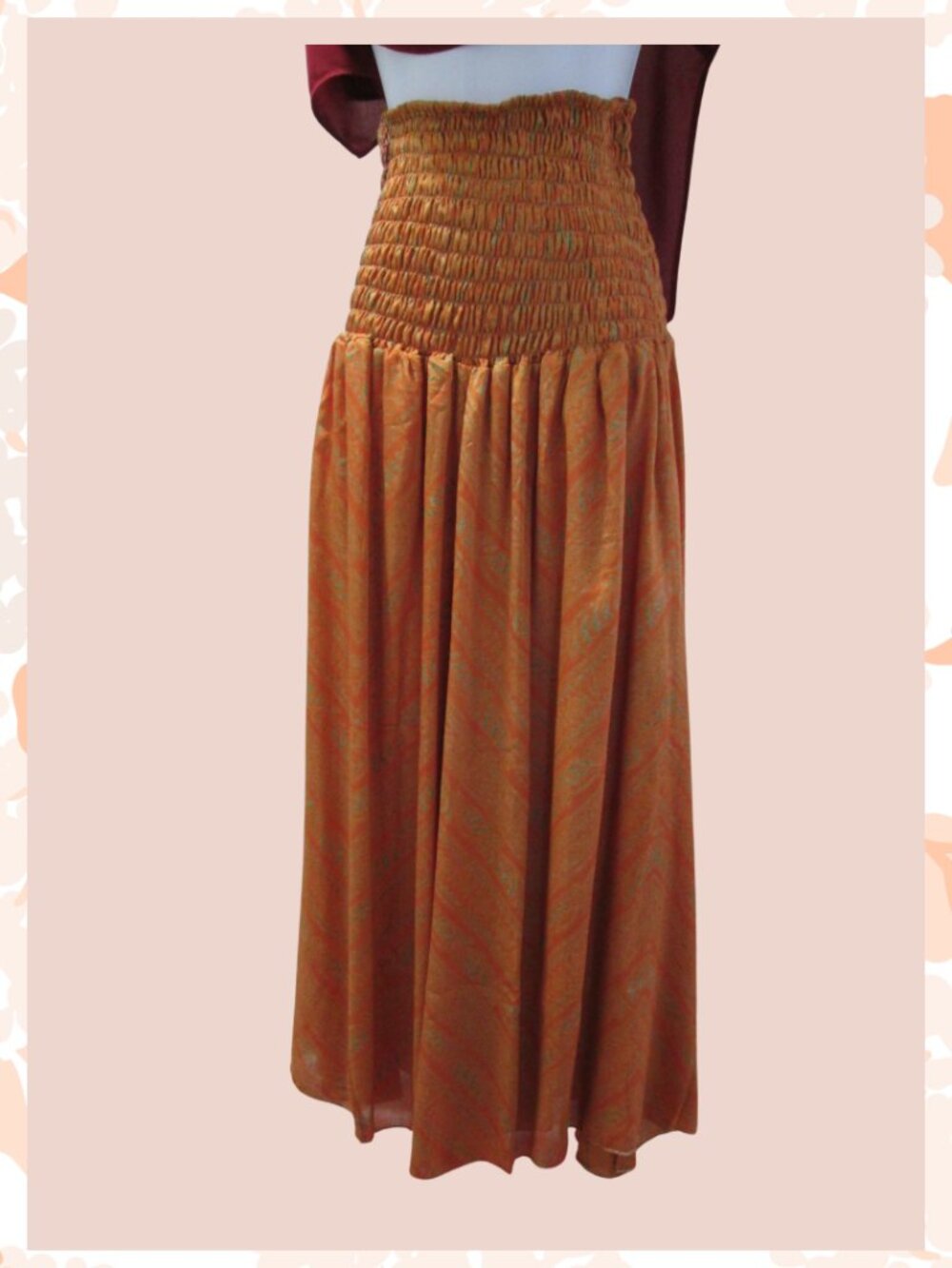 Silk High‑Waisted Palazzo Pants – One Size – Made from Vintage Silk Saris